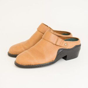 Double H Equeflex Tan Leather Mules Clogs
